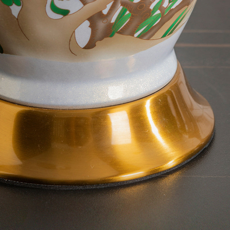 Ceramic Tapered Fabric Metal Table Lamp
