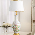 Ceramic Tapered Fabric Metal Table Lamp