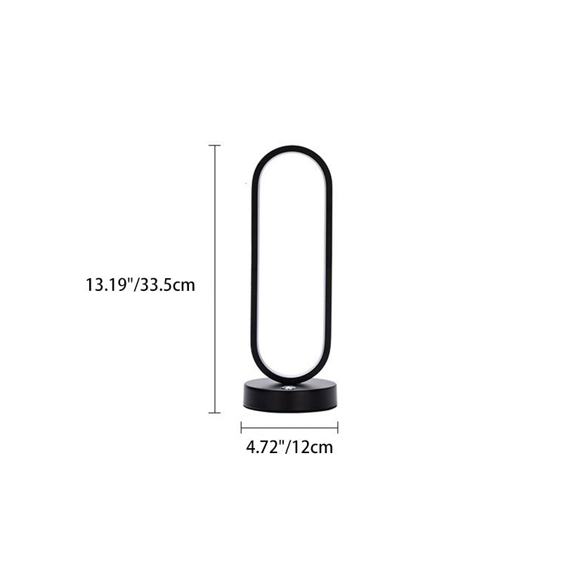 Oval Iron Silicone Aluminum Table Lamp