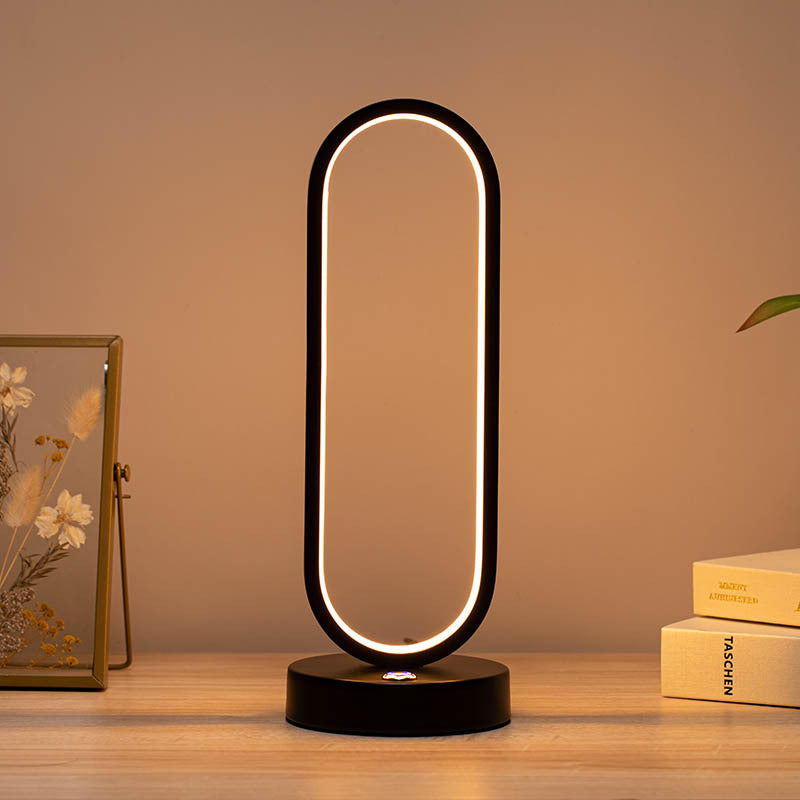 Oval Iron Silicone Aluminum Table Lamp