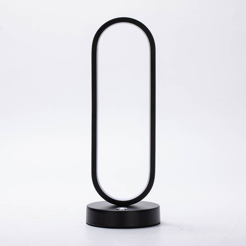 Oval Iron Silicone Aluminum Table Lamp