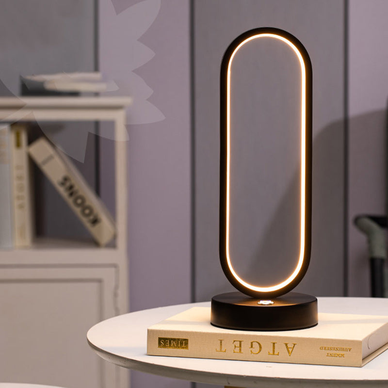 Oval Iron Silicone Aluminum Table Lamp