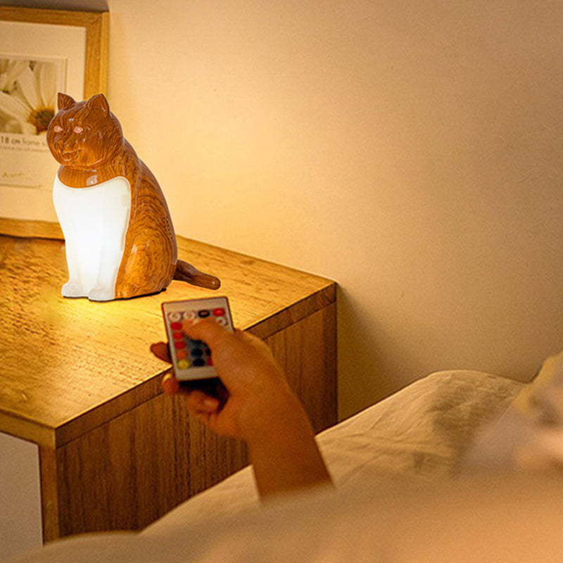 Cute Kitty Plastic Bedroom Table Lamp