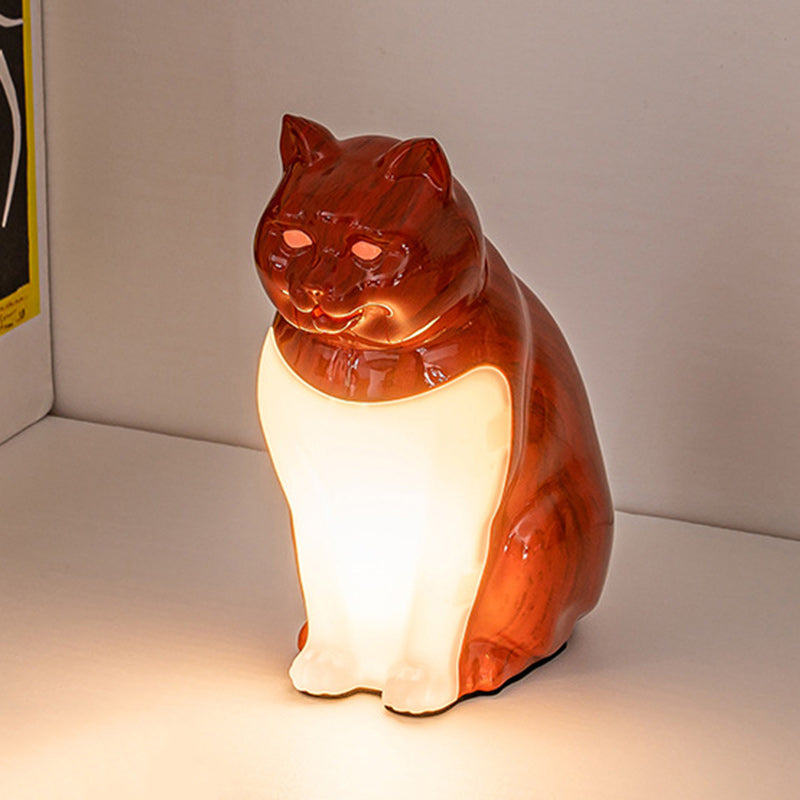 Cute Kitty Plastic Bedroom Table Lamp