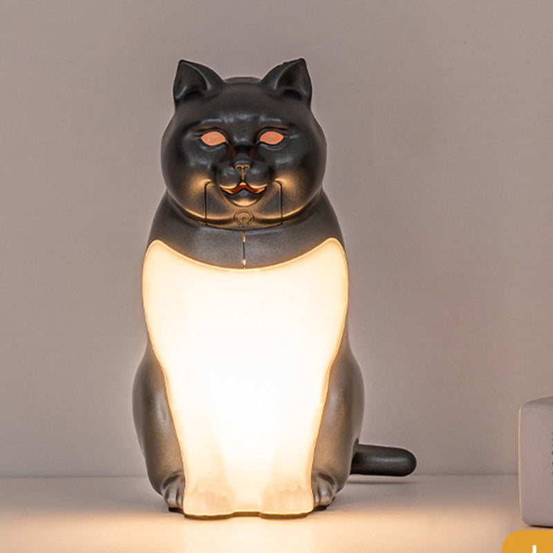 Cute Kitty Plastic Bedroom Table Lamp