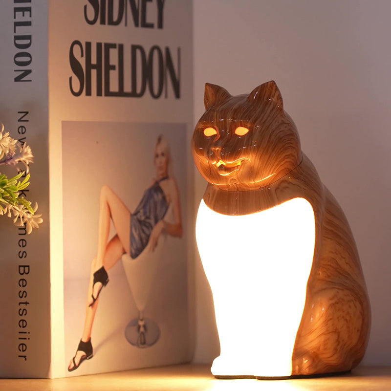 Cute Kitty Plastic Bedroom Table Lamp