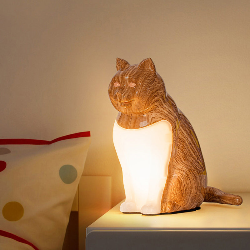 Cute Kitty Plastic Bedroom Table Lamp