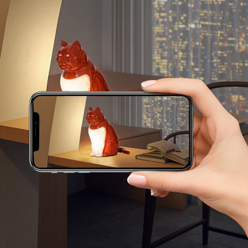 Cute Kitty Plastic Bedroom Table Lamp
