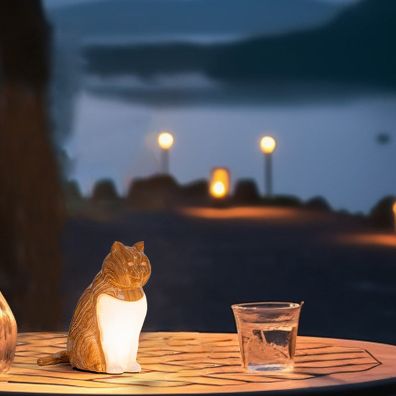 Cute Kitty Plastic Bedroom Table Lamp