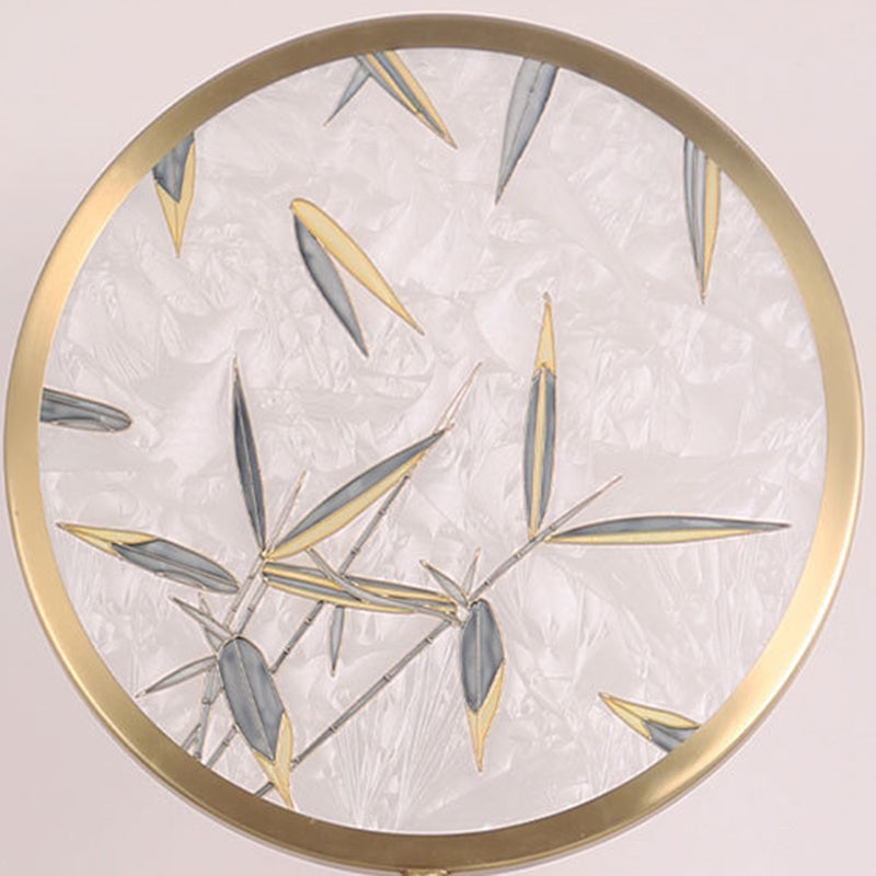 Bamboo Leaf Round Metal Floor Lamp