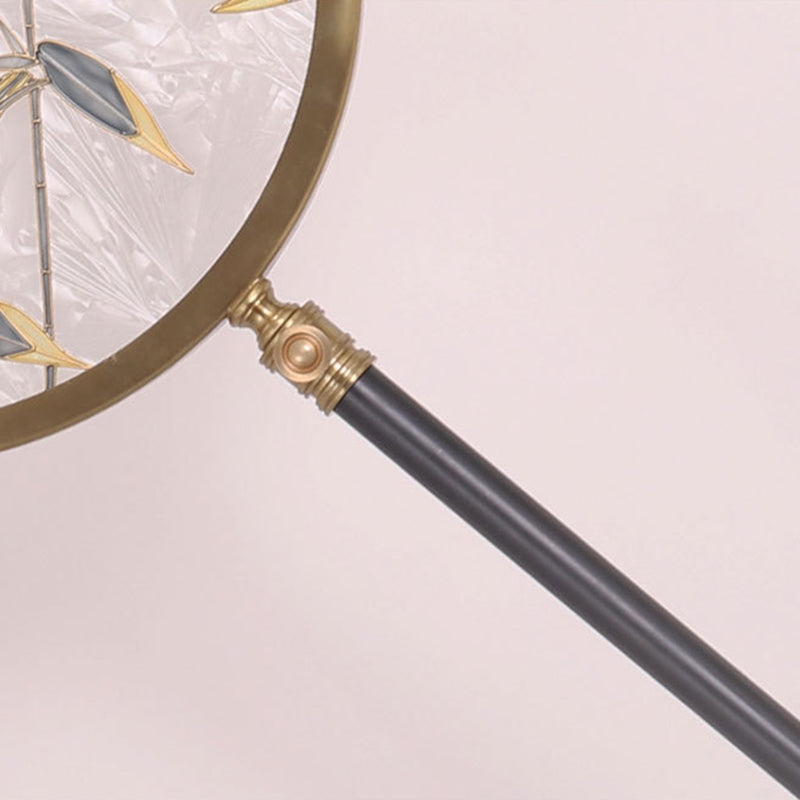 Bamboo Leaf Round Metal Floor Lamp