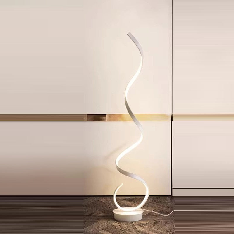 Curved Iron Frame PVC Floor Lamp