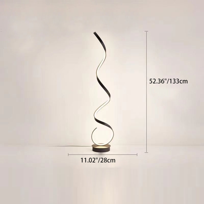 Curved Iron Frame PVC Floor Lamp