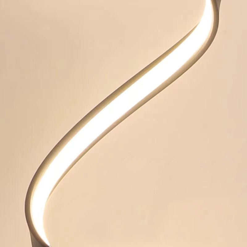 Curved Iron Frame PVC Floor Lamp