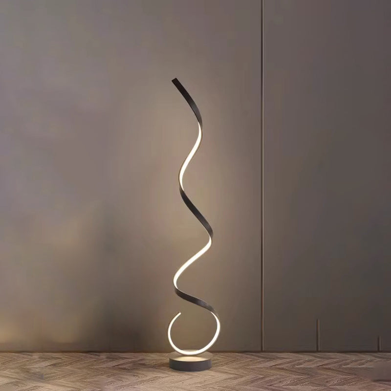 Curved Iron Frame PVC Floor Lamp