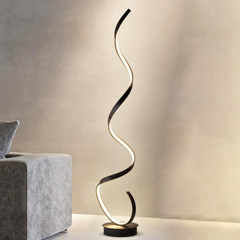 Curved Iron Frame PVC Floor Lamp