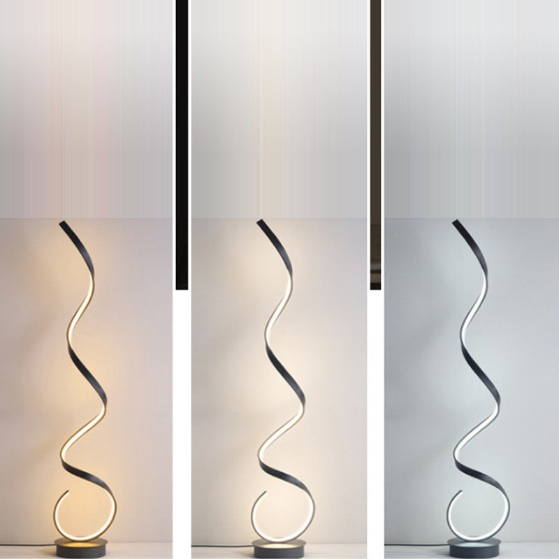 Curved Iron Frame PVC Floor Lamp