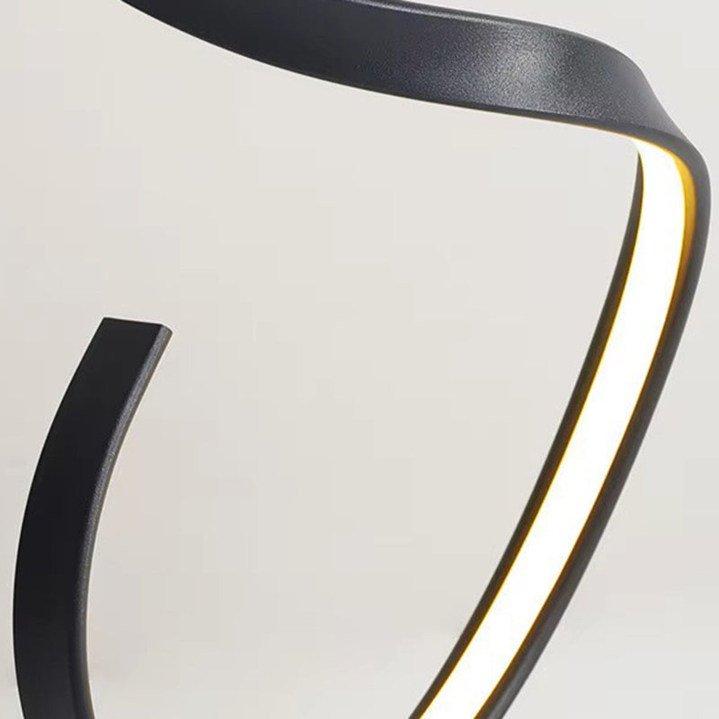 Curved Iron Frame PVC Floor Lamp