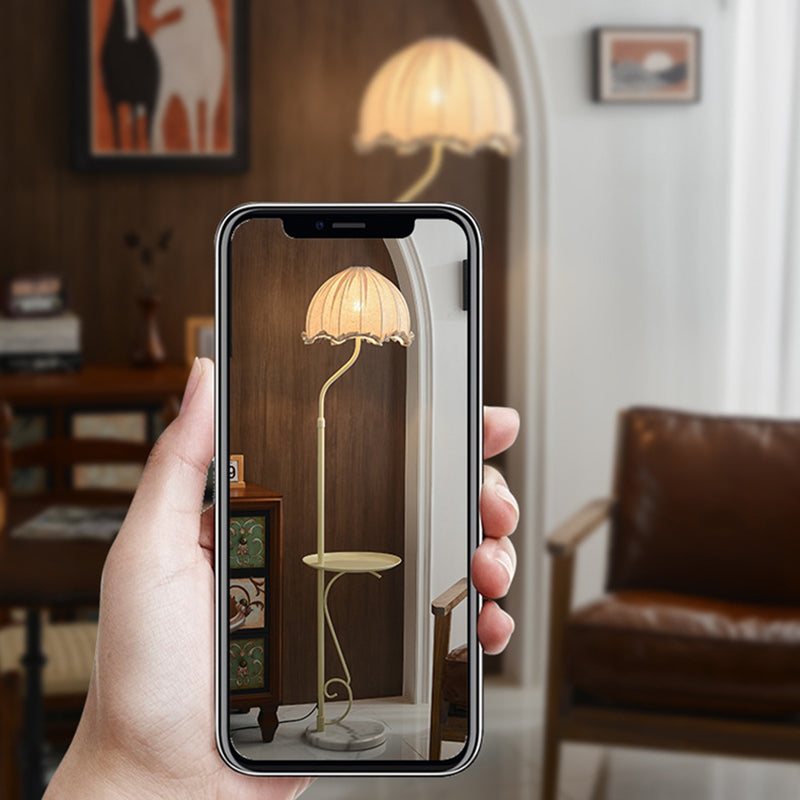 Dome Metal Fabric Living Floor Lamp