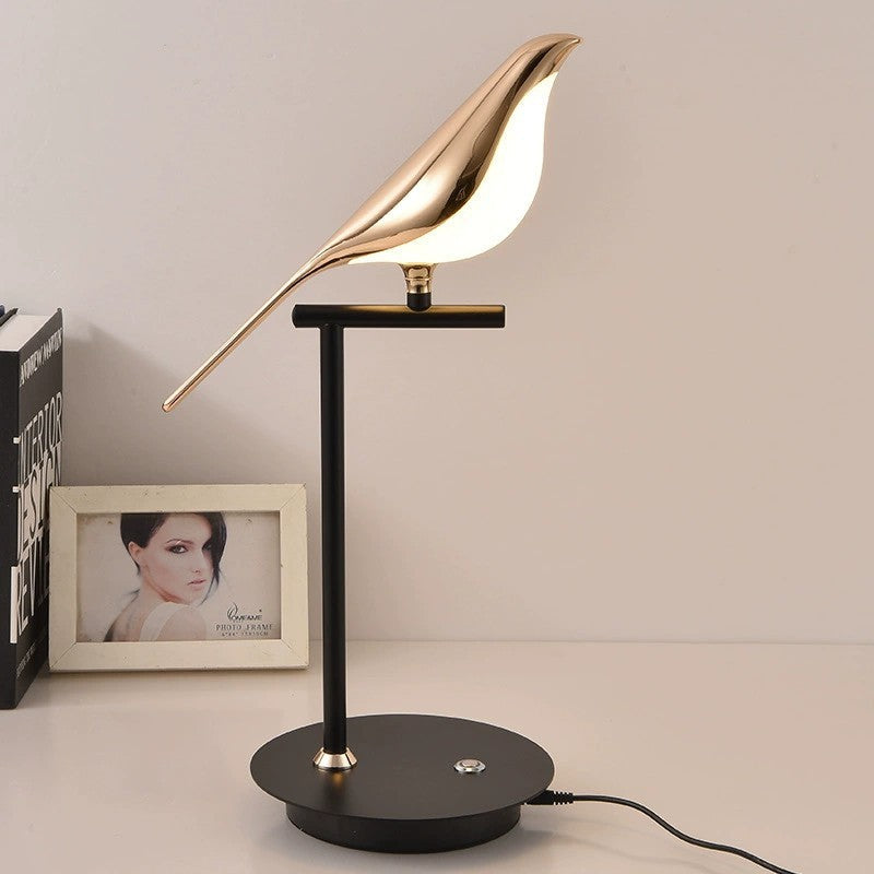 Bird Zinc Alloy Acrylic Table Lamp