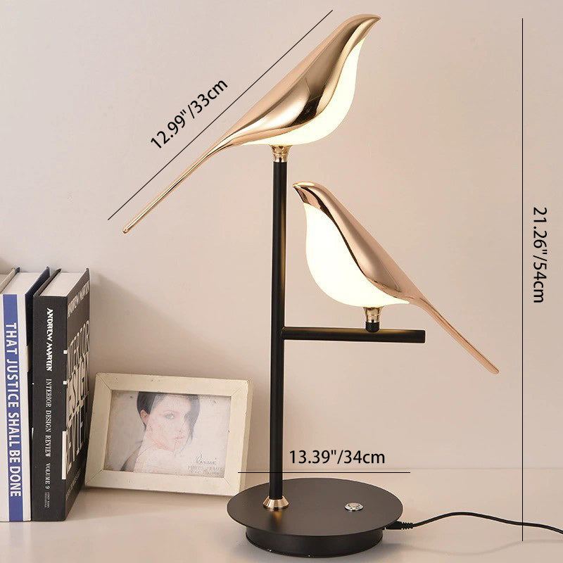 Bird Zinc Alloy Acrylic Table Lamp