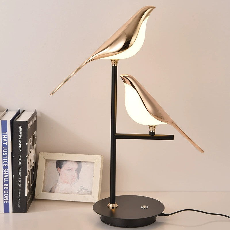 Bird Zinc Alloy Acrylic Table Lamp