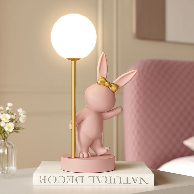 Kids Cartoon Rabbit Ceramic Table Lamp
