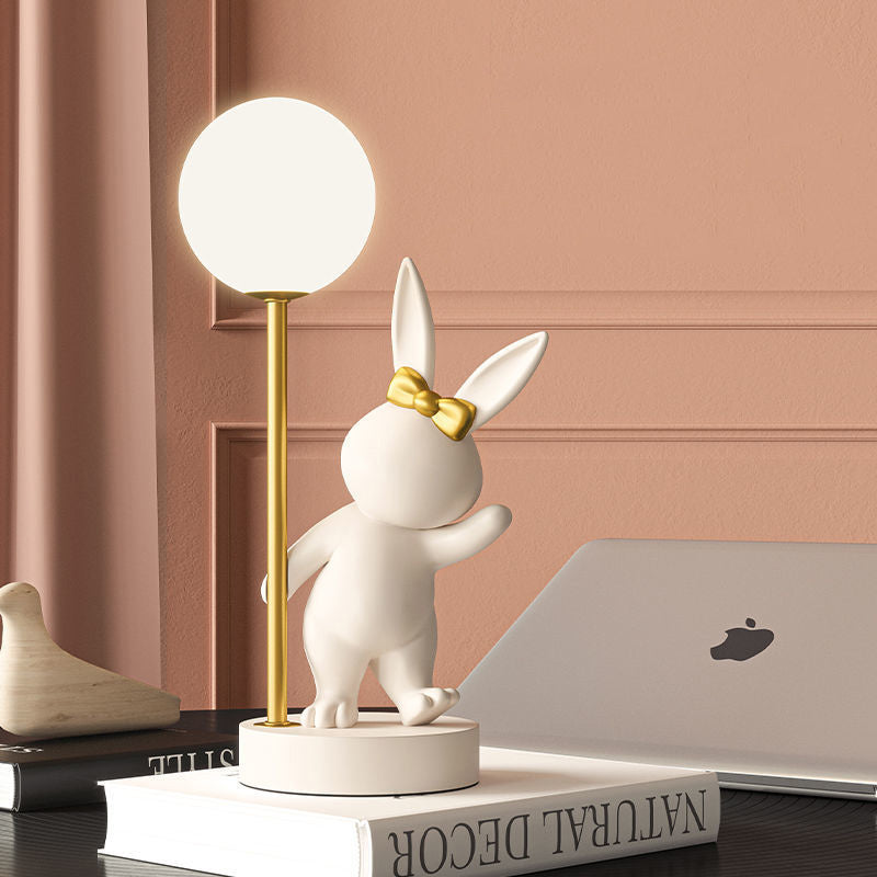 Kids Cartoon Rabbit Ceramic Table Lamp