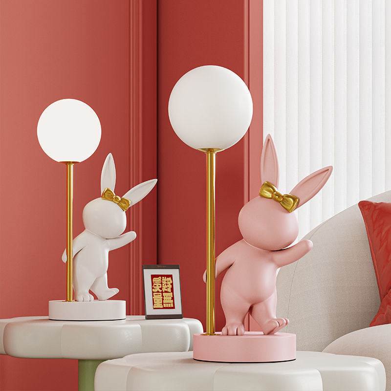 Kids Cartoon Rabbit Ceramic Table Lamp