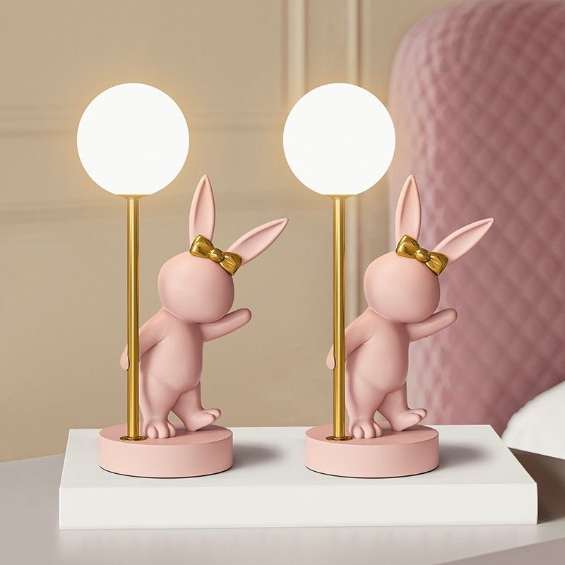 Kids Cartoon Rabbit Ceramic Table Lamp