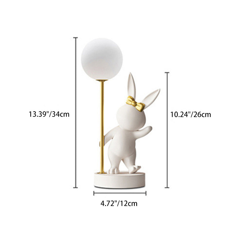 Kids Cartoon Rabbit Ceramic Table Lamp