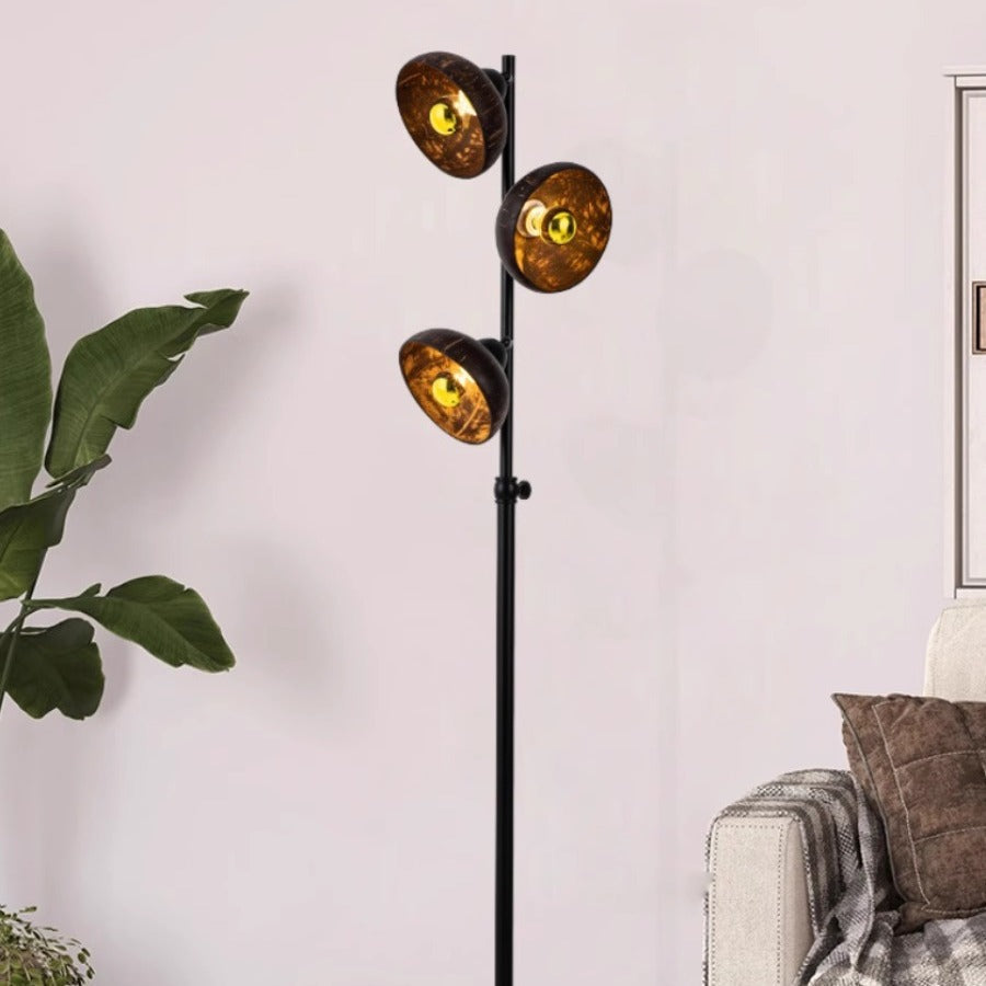 Dome Metal Living Room 3-Light Floor Lamp