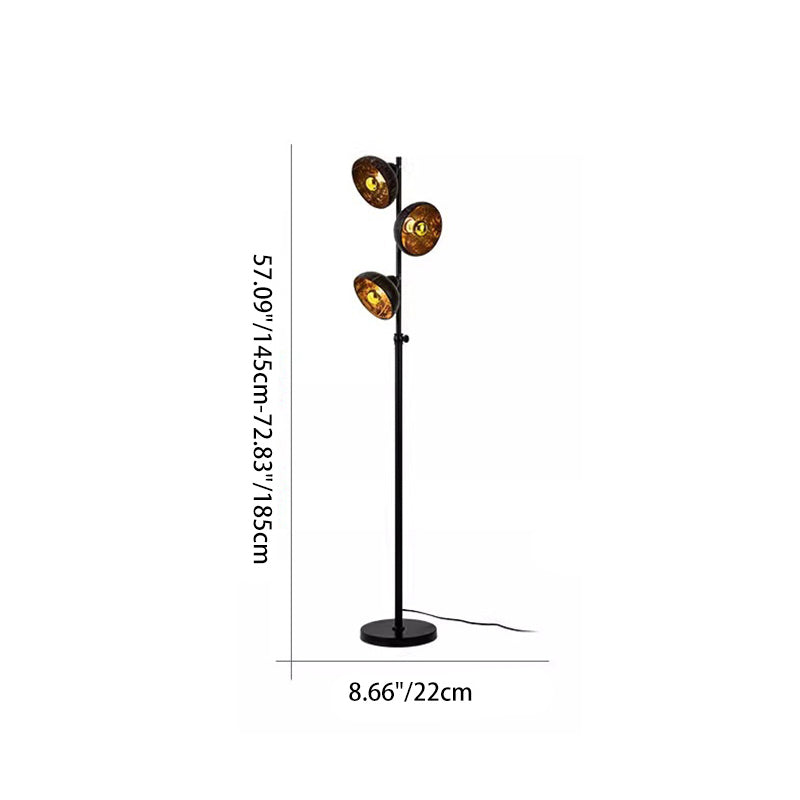 Dome Metal Living Room 3-Light Floor Lamp