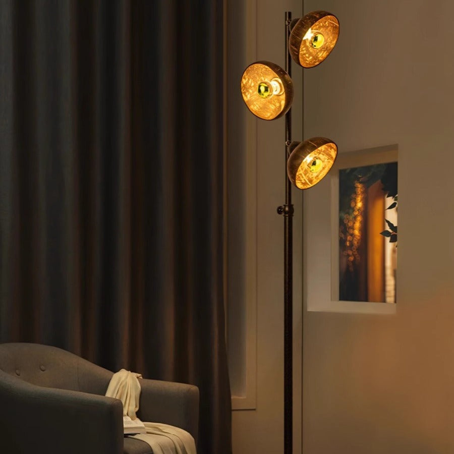 Dome Metal Living Room 3-Light Floor Lamp