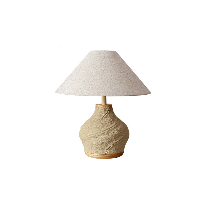 Cone Travertine Glass Bedroom Table Lamp