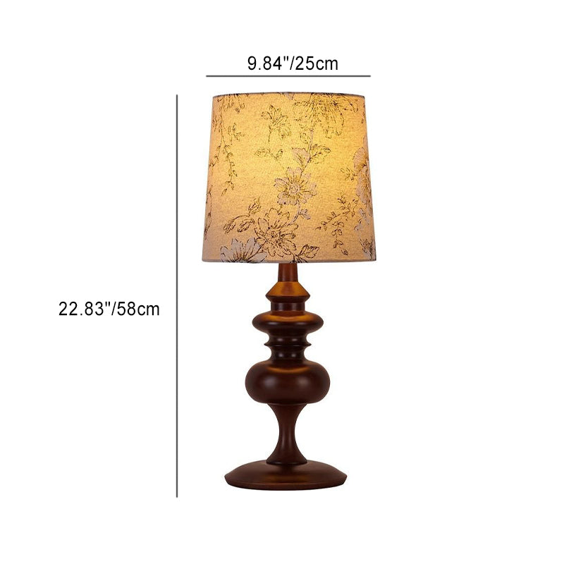 Cylinder Design Solid Wood Table Lamp