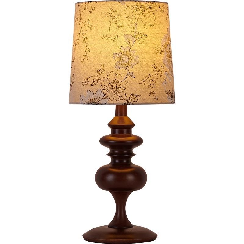 Cylinder Design Solid Wood Table Lamp