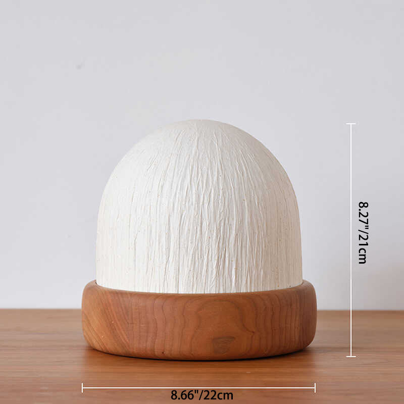 Dome Black Walnut Wood Table Lamp