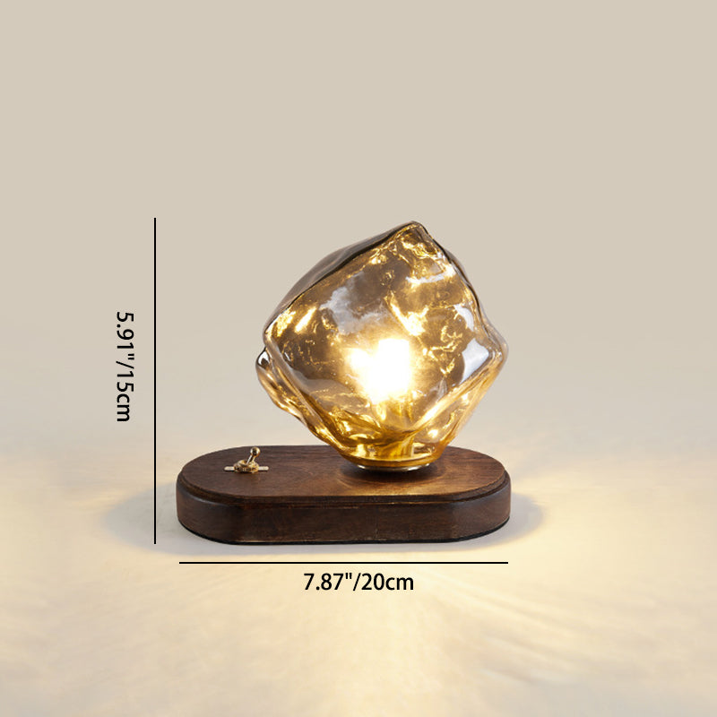 Ice Irregular Glass Aluminum Table Lamp