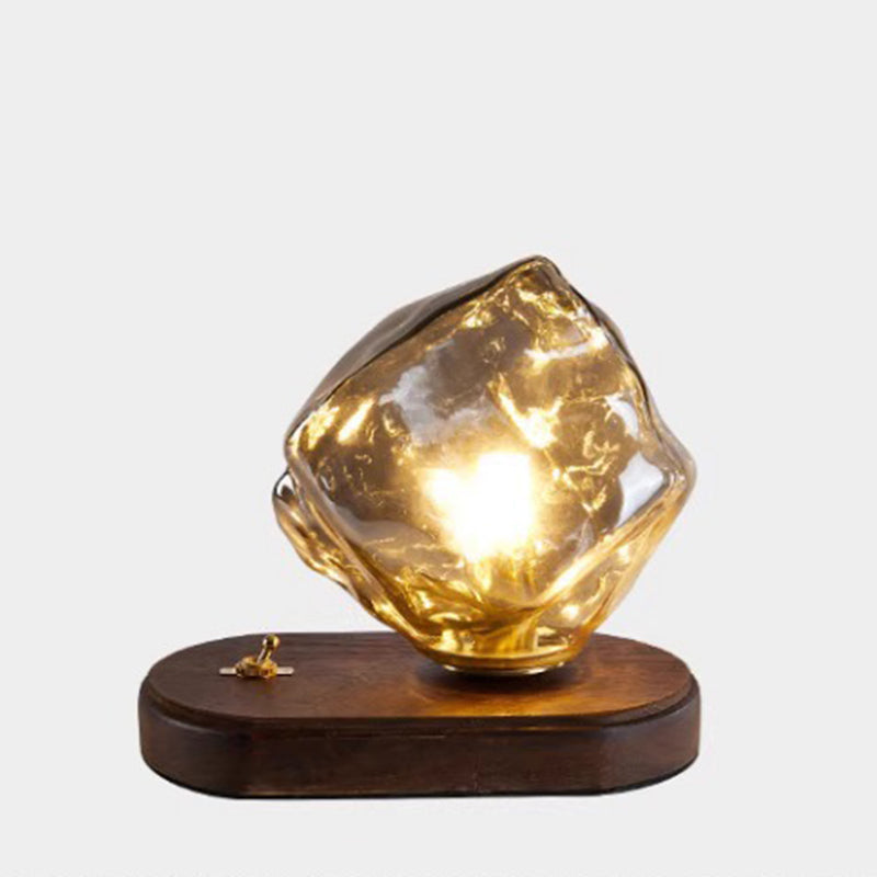 Ice Irregular Glass Aluminum Table Lamp