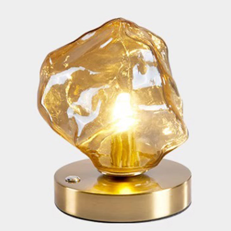 Ice Irregular Glass Aluminum Table Lamp