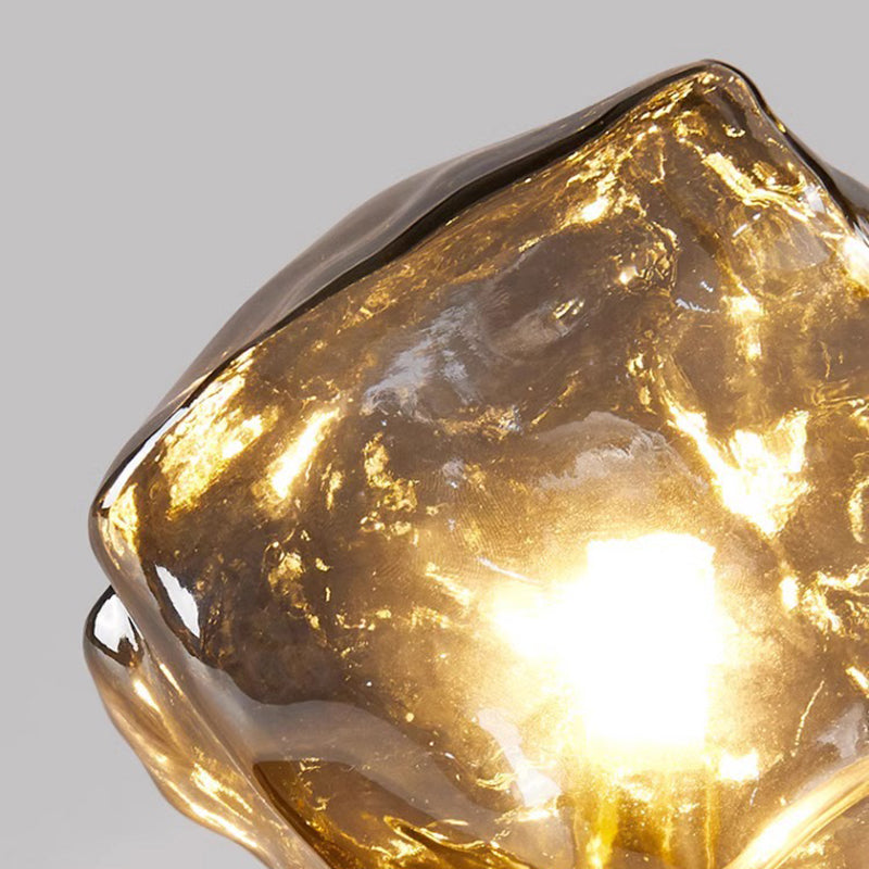 Ice Irregular Glass Aluminum Table Lamp