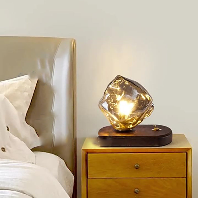 Ice Irregular Glass Aluminum Table Lamp