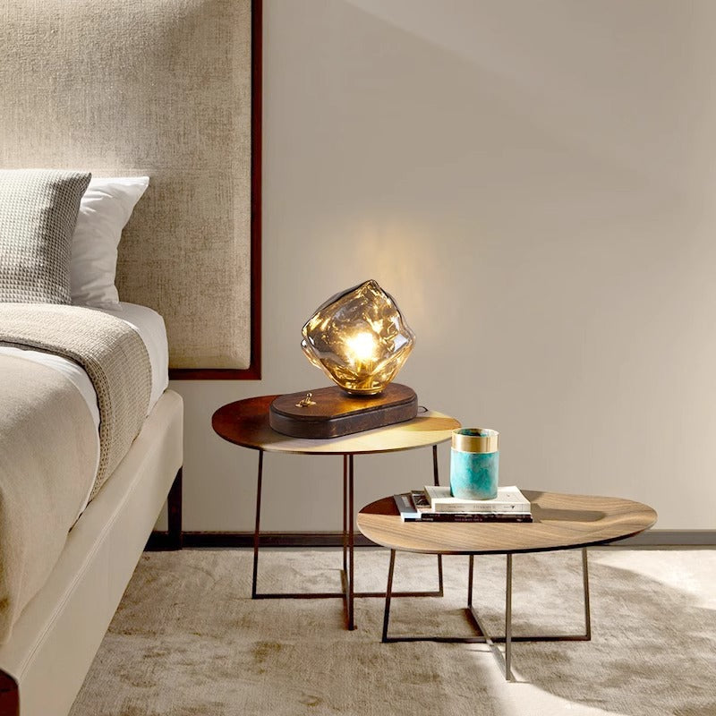 Ice Irregular Glass Aluminum Table Lamp