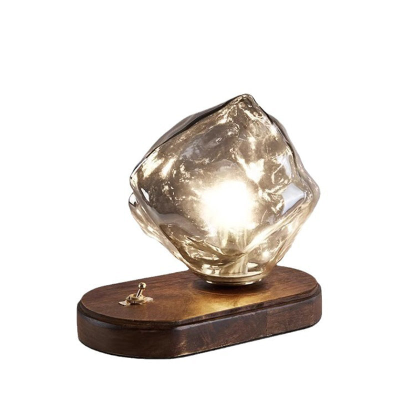Ice Irregular Glass Aluminum Table Lamp