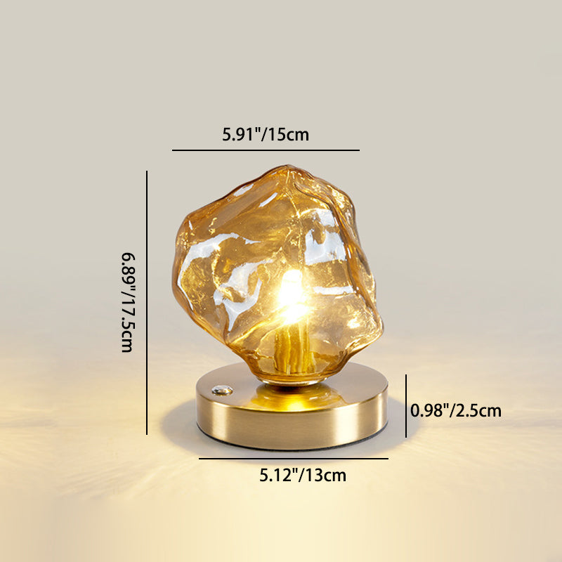 Ice Irregular Glass Aluminum Table Lamp