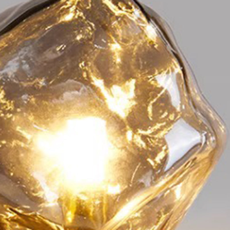 Ice Irregular Glass Aluminum Table Lamp