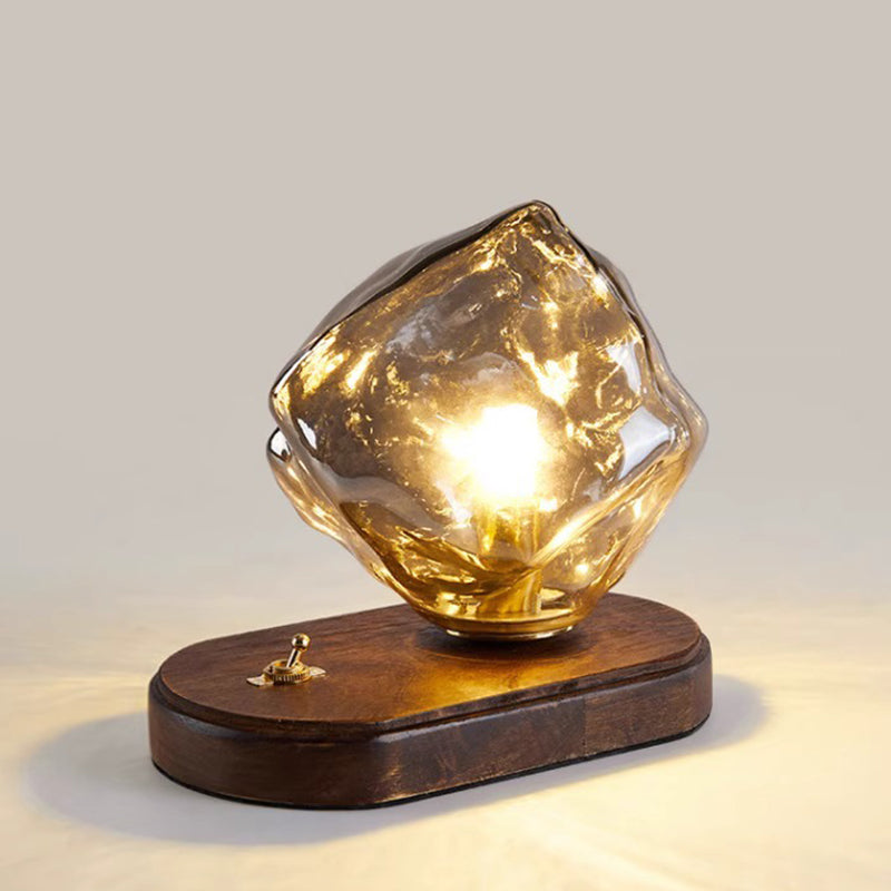 Ice Irregular Glass Aluminum Table Lamp