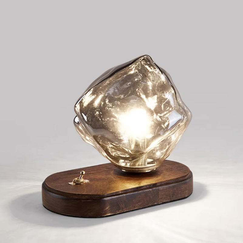 Ice Irregular Glass Aluminum Table Lamp