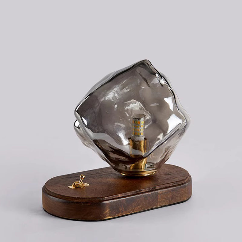 Ice Irregular Glass Aluminum Table Lamp